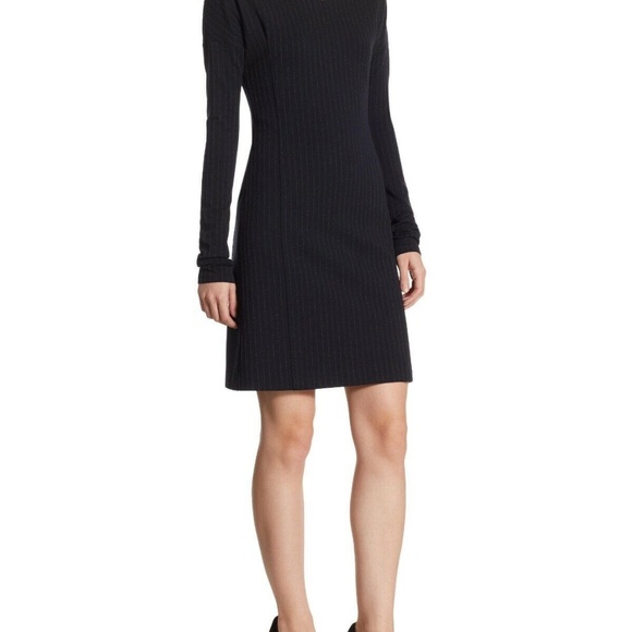 Theory Body Con Wide V-Neck Stretchy Deep Navy - Picture 4 of 9